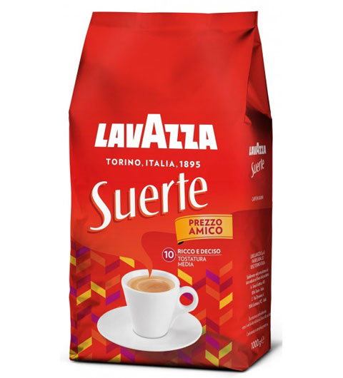 Lavazza Suerte Bohnen, eine Kaffeemischung mit einem weichen und intensiven Geschmack 1 Kg